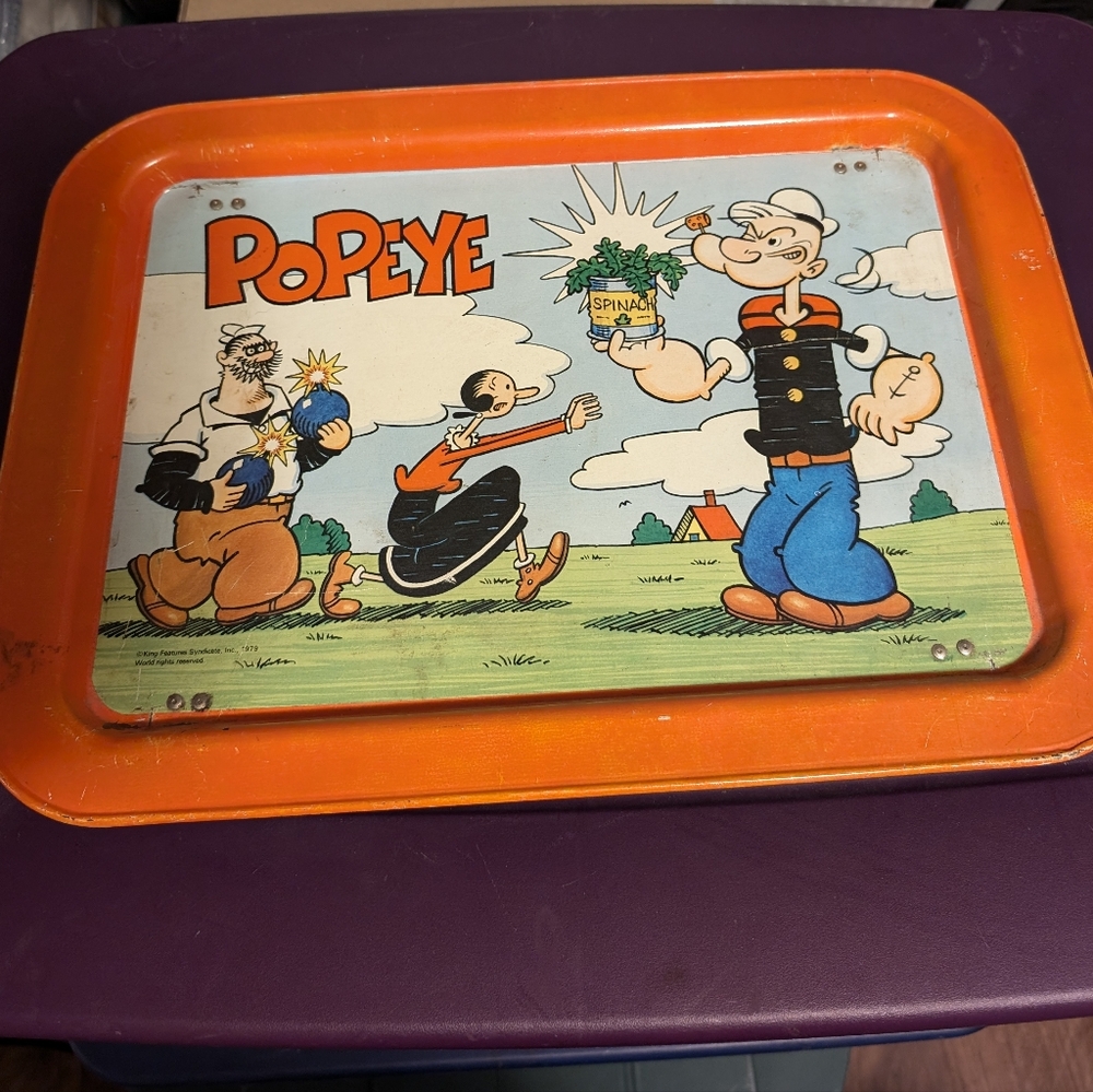 70's Vintage Popeye TV tray